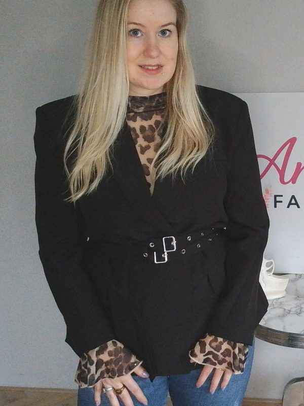 Dubbele riemblazer - ZWART