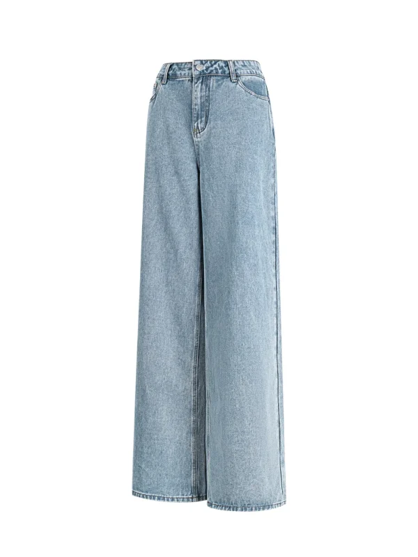 Basic Wide Leg Jeans dames