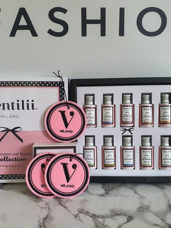 Wasparfum set + 3 roze stoffen hangers.