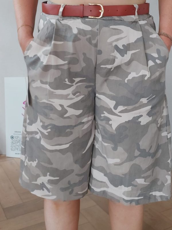 Beige Camouflage Bermuda