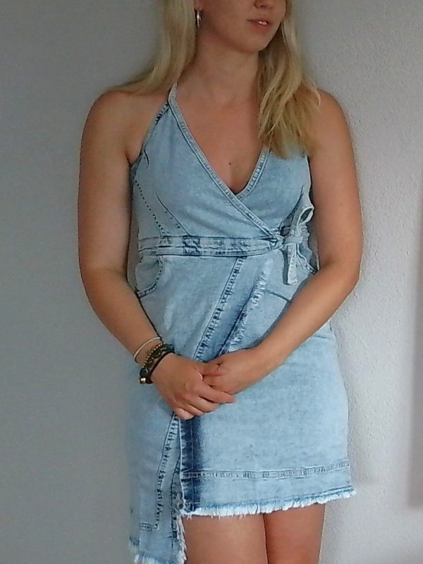 denim halter jurk dames model maat M