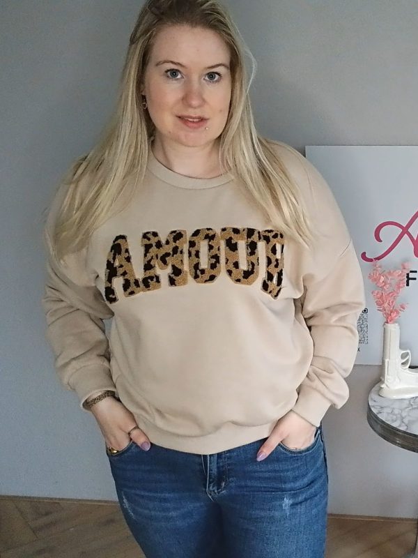 B-keus Amour sweater beige dames